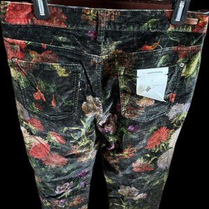 Floral Velvet Skinny Ankle-PILCRO & THE LETTERPRESS ANTHROPOLOGIE Sz 30